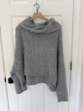 Free People Cozy Grey Funnel Neck Women's Sweater